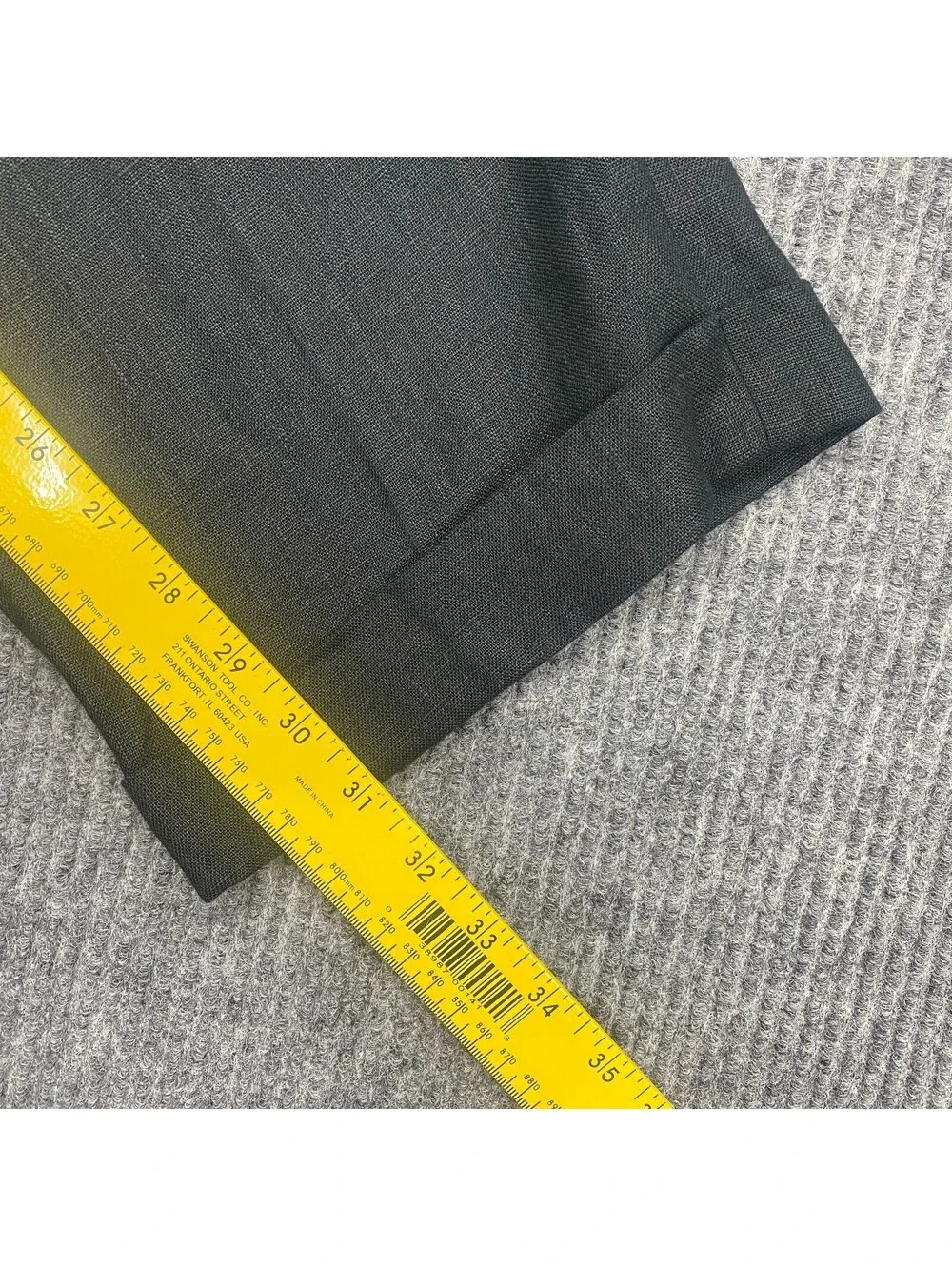 VTG Polo Ralph Lauren Pants Mens 38x31 Black 100% Linen Pleated Cuffed Trousers